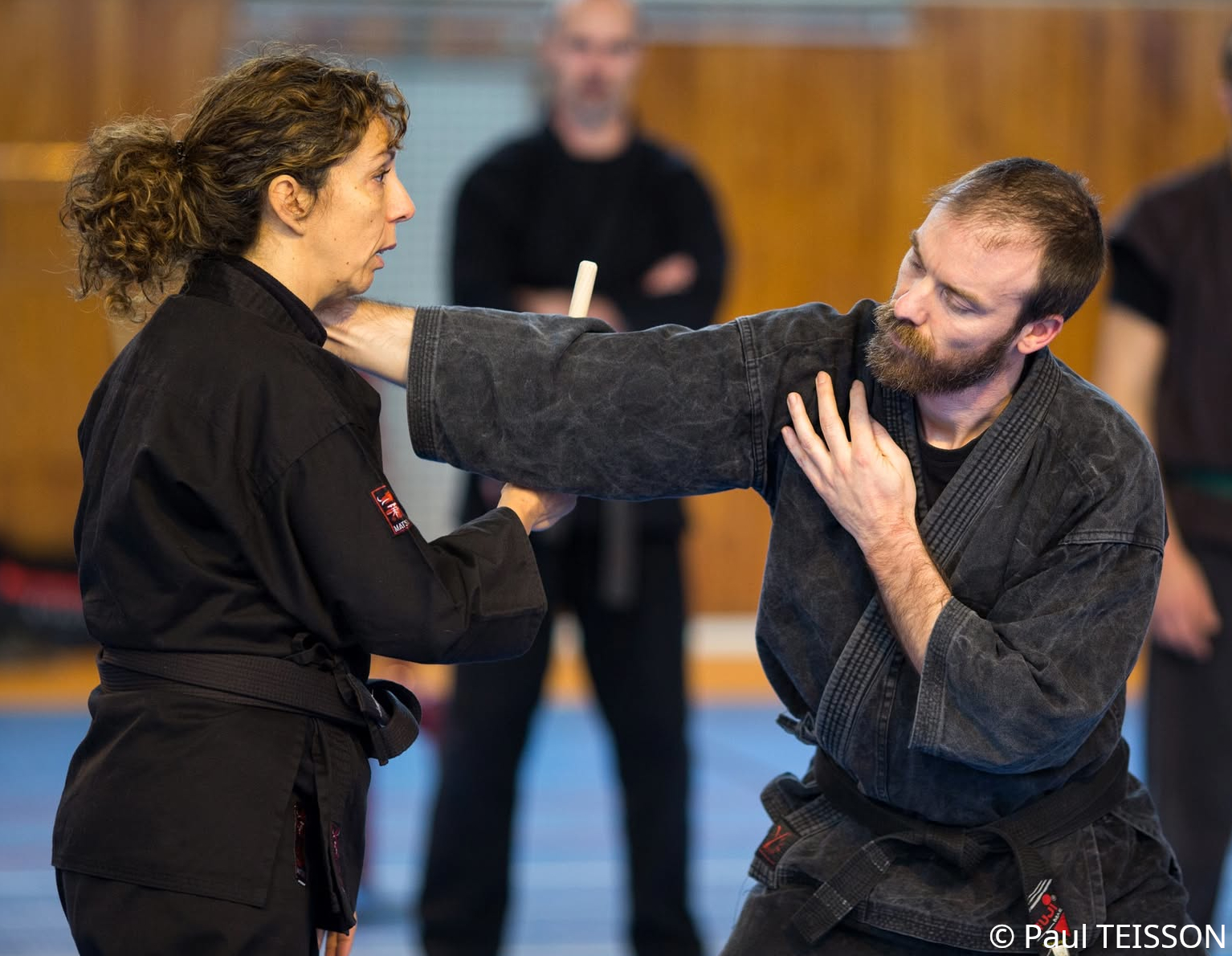 Yannick et Marcelle Technique de tanbō réalisée par Marcelle sur Yannick. © Paul TEISSON